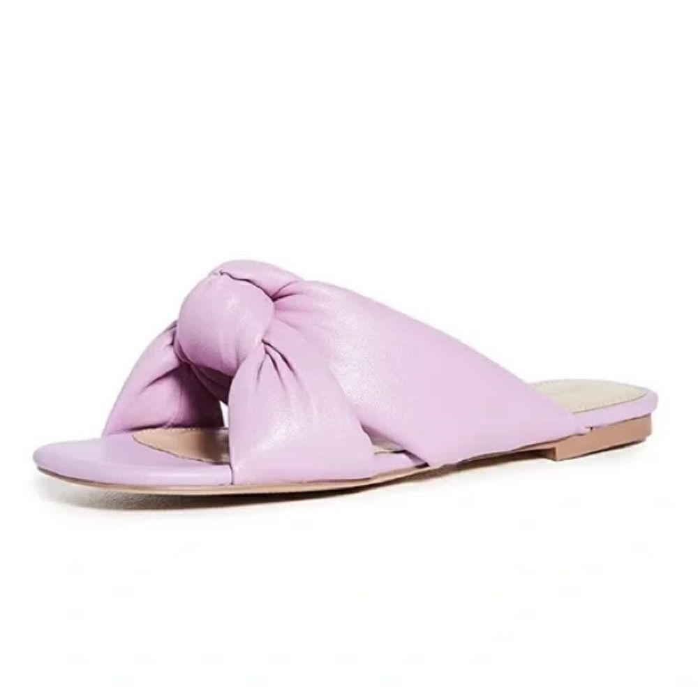 Revolve Villa Rouge Maddox Lilac Puffy Ruched Sandal Slides